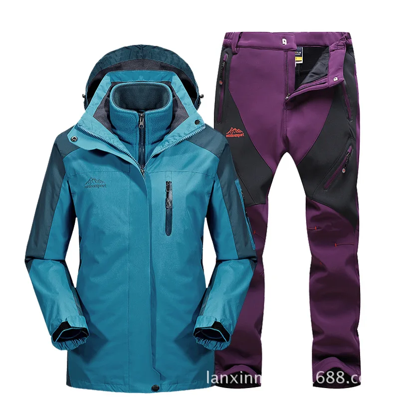 

Ski Suit for men 2018 Winter New Breathable Waterproof windproof Thicken Snowboard set Snow Jacket and pants Boys