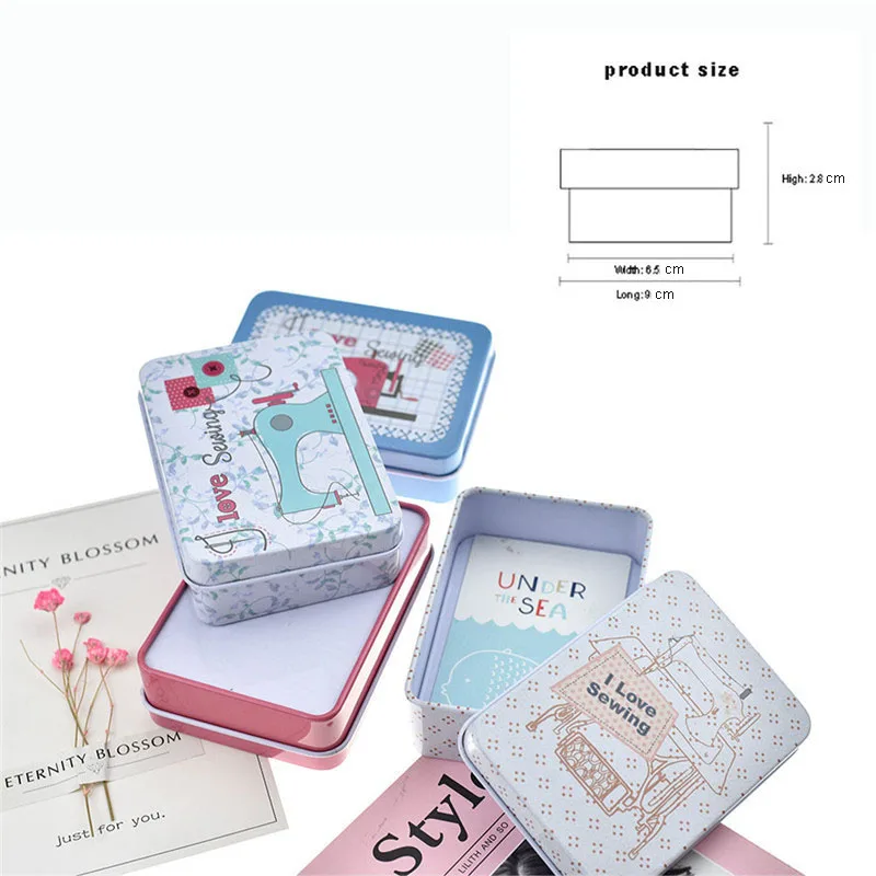 Дамский винтажный Железный швейный набор в коробке для домашнего и туристического использования одежды Швейное Оборудование Аксессуары Кнопки железные Упакованные DIY пуговицы с изображениями животных
