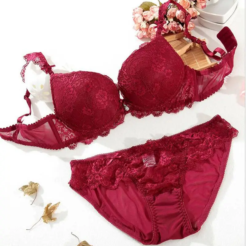 D style Red Blinvas комплект с бюстгальтером, кружевной комплект, полная чашка, сексуальный, черный, белый, пуш-ап, BlinNT016, комплекты нижнего белья, Женские комплекты нижнего белья, сексуальные - Цвет: D style Red