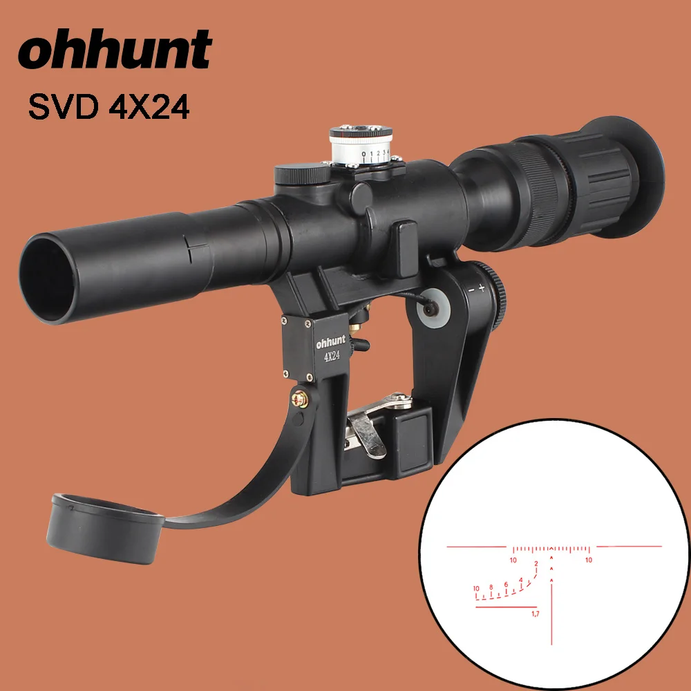 Ohhunt тактический Красный с подсветкой 4x24 PSO 1 Тип прицел для Dragonov SVD снайперская
