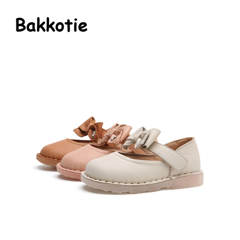 Bakkotie Новинка 2017 года осень Туфли без каблуков Cat для маленьких девочек Брендовая
