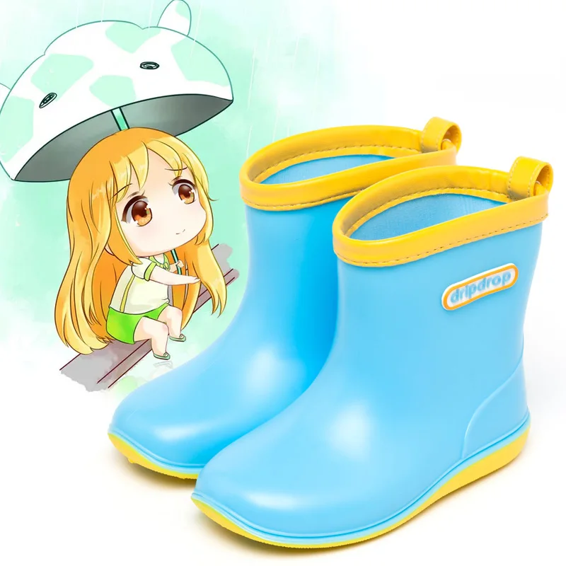 DRIPDROP Резиновые сапоги из ПВХ для Детей Водонепроницаемые до середины икры