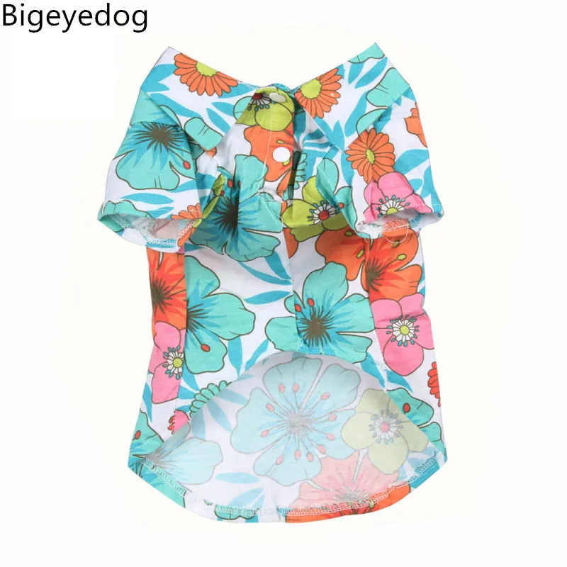 Bigeyedog Собачья Рубашка летняя одежда для собак кошек костюмы щенков Чихуахуа