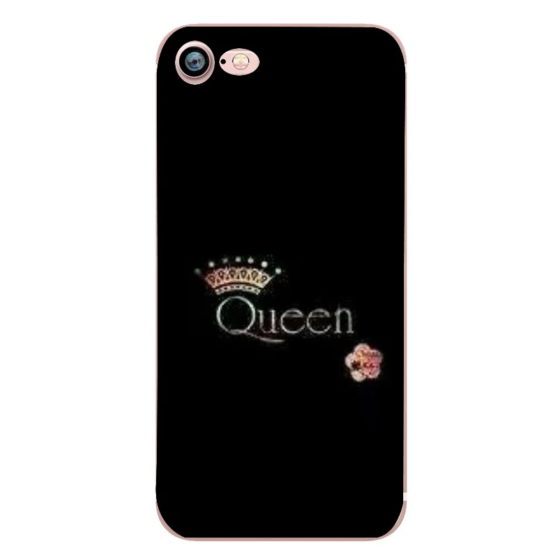 Letters Queen &amp King Couples Phone Cases For iPhone 8 Case Soft Silicon Cover X 5 5s se 6 6S 7 8Plus Coque |