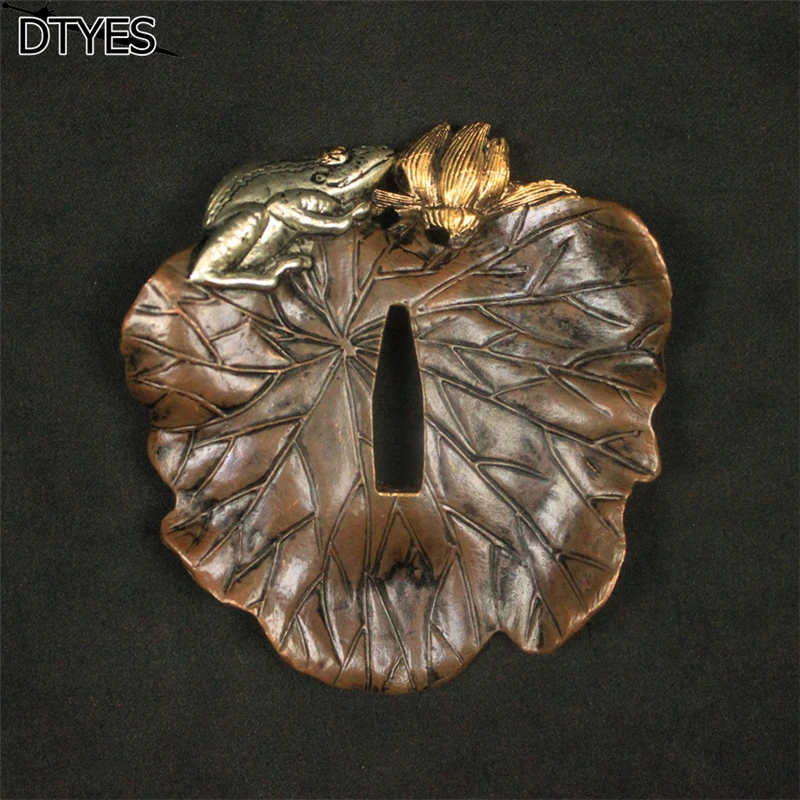 Красивая японская катана меч Фитинги набор золотая пластина лягушка самурая