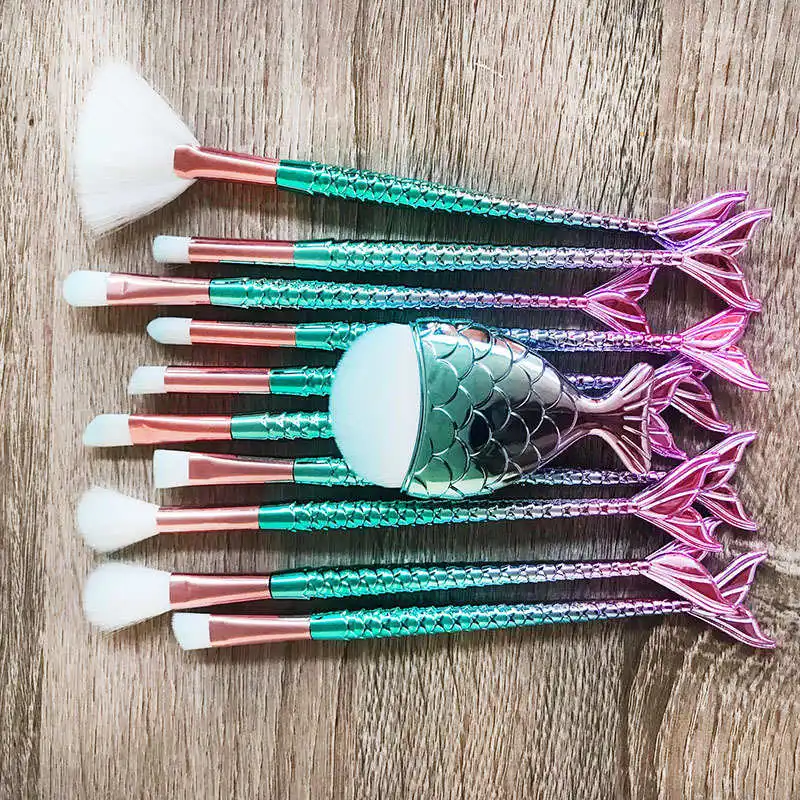 11 шт brochas maquillaje профессиональные русалки кисти для макияжа основа для бровей подводка для глаз Косметическая кисть для консилера 20