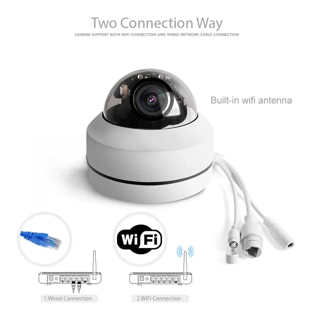 2 5 дюймов HD 1080P Беспроводной Wi Fi PTZ купольная IP камера наружного наблюдения