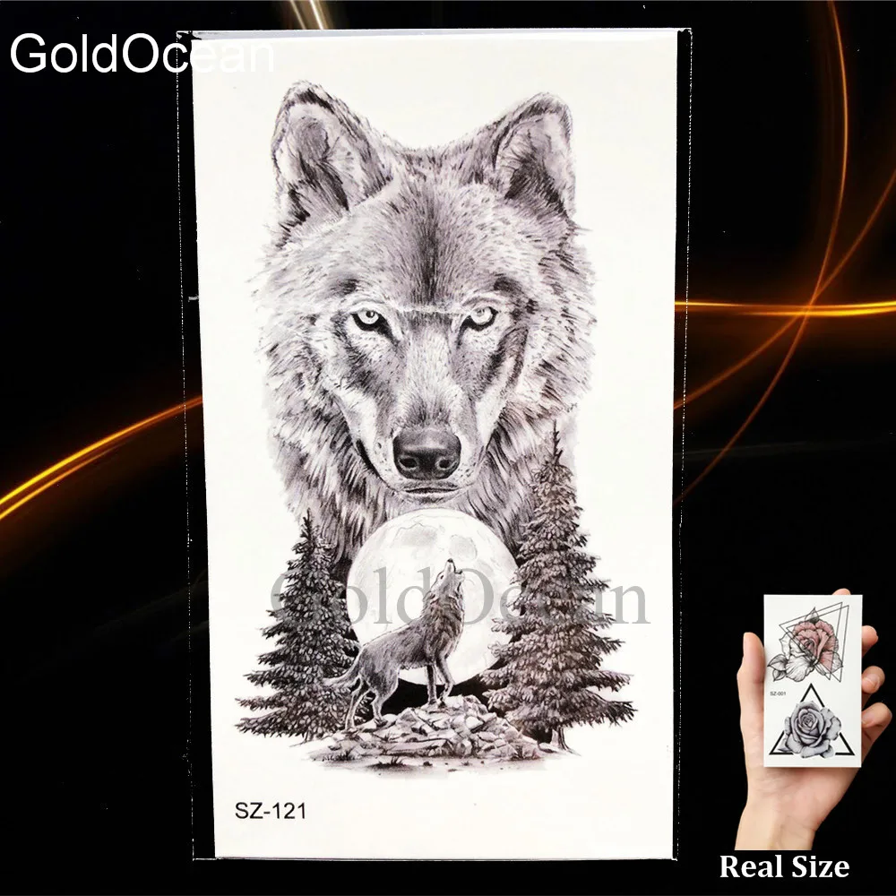 Geometric Fox Temporary Tattoo Men Fashion Stickers Black Arm Women Wolf Cosmetic Waterproof Tree Ankle Fake Tatoo Makeup | Красота и