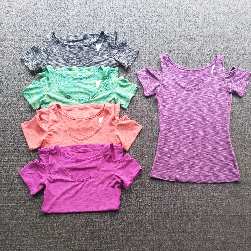 Профессиональные спортивные комплекты футболки + шорты женская одежда для йоги