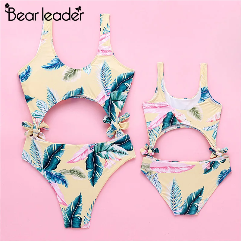 Bear Leader Mother Daughter Swimwear Swimsuit Clothes Swimming Women Bikini Set Girls Bathing Suit | Мать и ребенок
