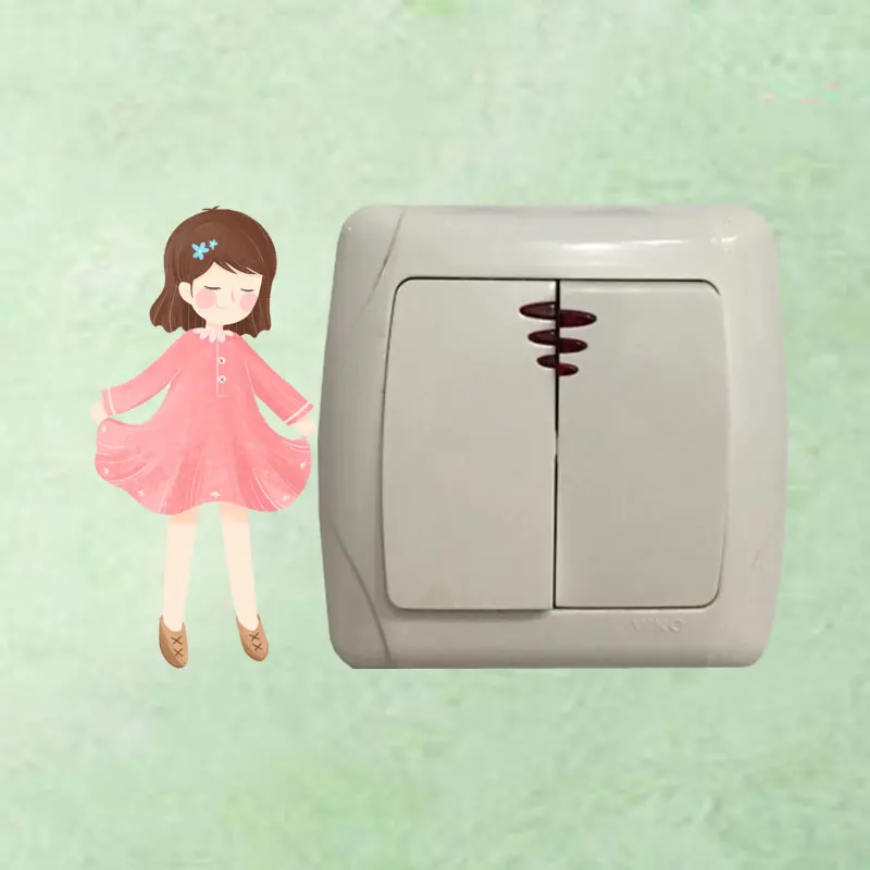 YOJA акварель ветер Танцы Девушка хорошее качество переключатель наклейка комната