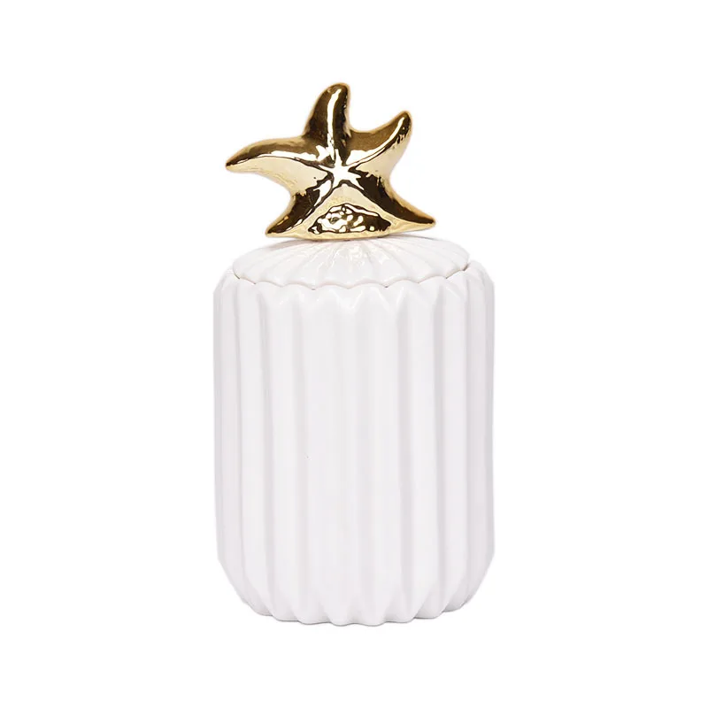 5 Dustproof With Lid Animal Cotton Swab Ceramic Jar Glass Containers White Desktop Jewelry Storage Tank Home Decoration Storage - Цвет: 5