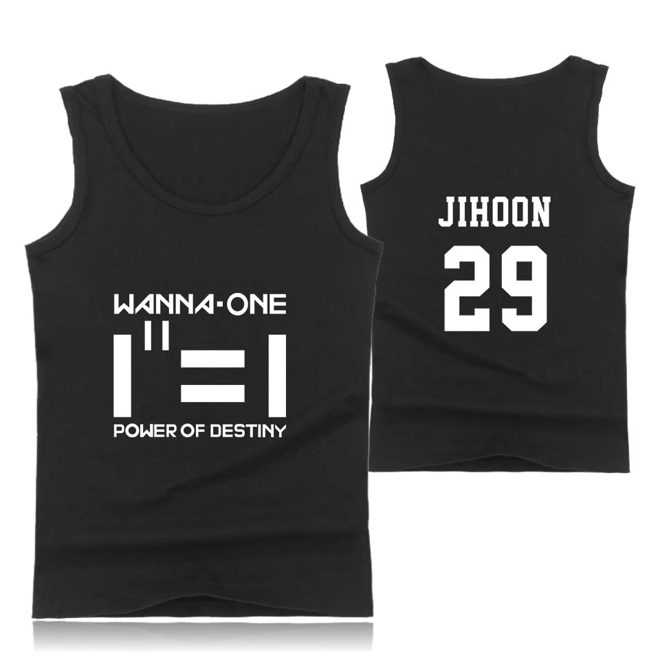 Модные майки с надписью Want One Мужская одежда имя члена майка унисекс JIHOON JINYOUN JISUNG