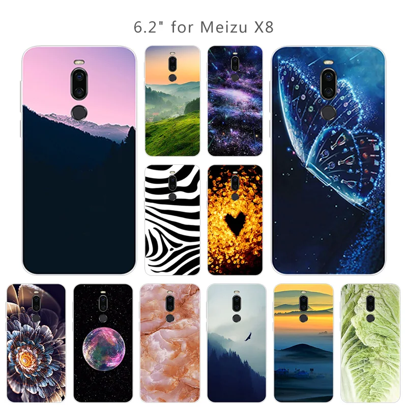 ТПУ чехол для Meizu X8 полная защита телефонные чехлы 6 2 дюймов X 8 прозрачный