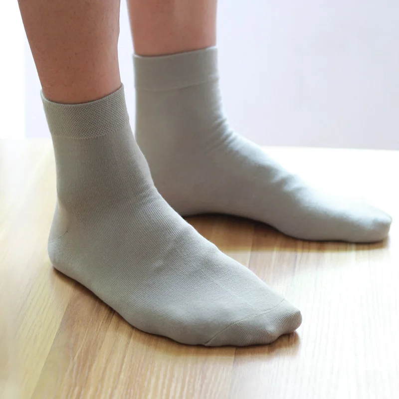 Носки мужские из бамбукового волокна брендовые черные повседневные 5 парт белые