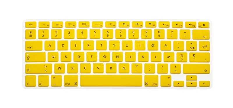 Для Apple MacBook Pro Air retina 13 15 17 US enter AZERTY Французская силиконовая американская Клавиатура Обложка защитная пленка - Цвет: Yellow