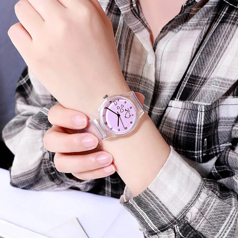 Style5 Новые детские часы унисекс-Желе, подарки, детские наручные часы с мультяшным рисунком, милые розовые прозрачные модные трендовые Montre Enfant - Цвет: Style5