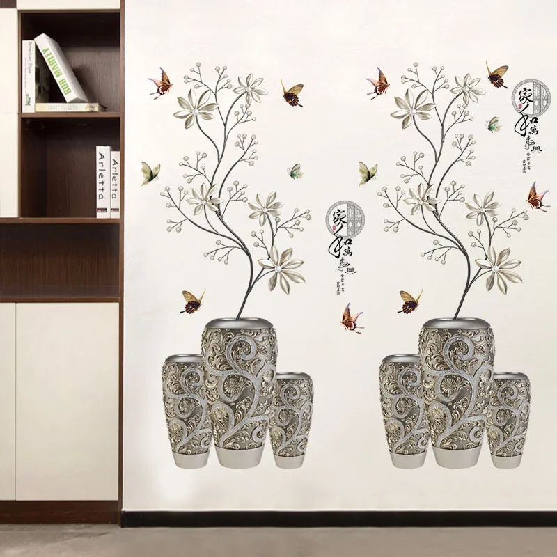 Vase Wall Stickers Modern Living Room Dining Bedroom Home Decor 55x118cm Removable | Дом и сад