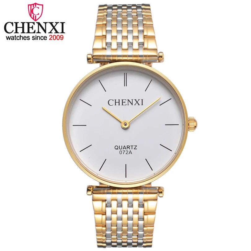 

CHENXI Brand Fashion Luxury Simple Full Steel Men Watch Water Resistant Rhinestone Gold Quartz Male Watches Gift Clock Relogios