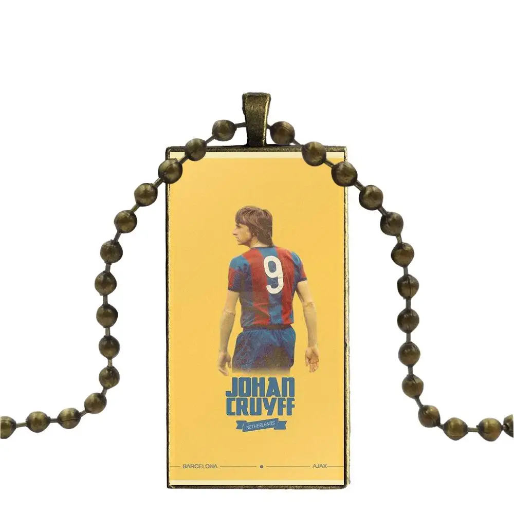 EJ glaze Кубок мира легенды Johan Cruyff для свадьбы Стекло Колье с кабошоном кулон