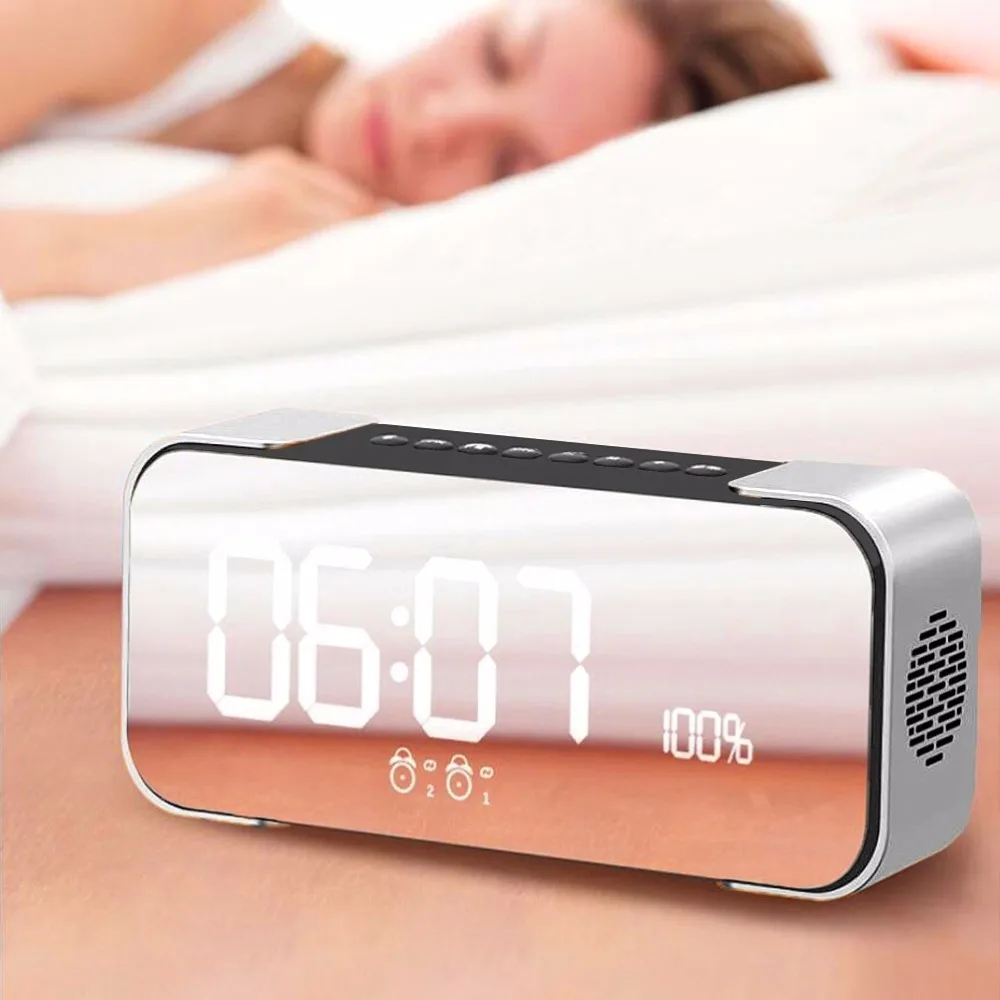 Bluetooth динамик s Портативный беспроводной стерео Hi Fi с будильником микрофон fm