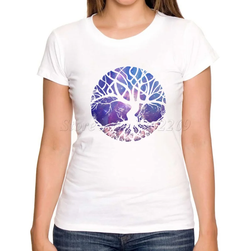 Новинка 2018 модная женская футболка с принтом друидного дерева/ночного