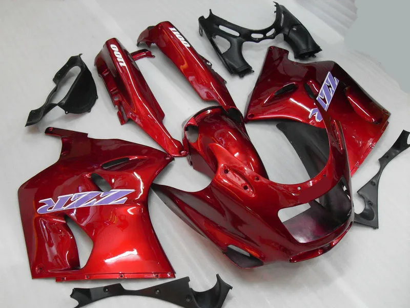 Заказной обтекатель комплект для KAWASAKI Ninja ZZR1100 93 99 00 01 03 ZZR 1100 1993 2001 2003 ABS Горячий красный Обтекатели набор+ подарки KA27