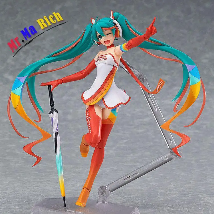 Манга Аниме Figma Hatsune Miku Vocaloid Sp 078 Мику гонщик 2016 Ver. Фигурка Модель Коллекция