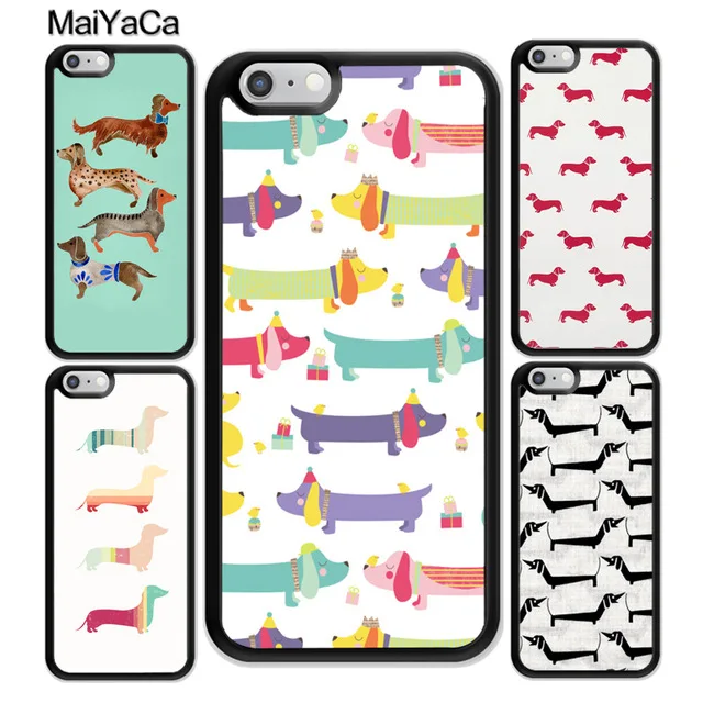 MaiYaCa такса собака шаблон для iPhone 4S SE 5C 5S 6S 7 8 Plus X XR XS MAX черный мягкий чехол телефона
