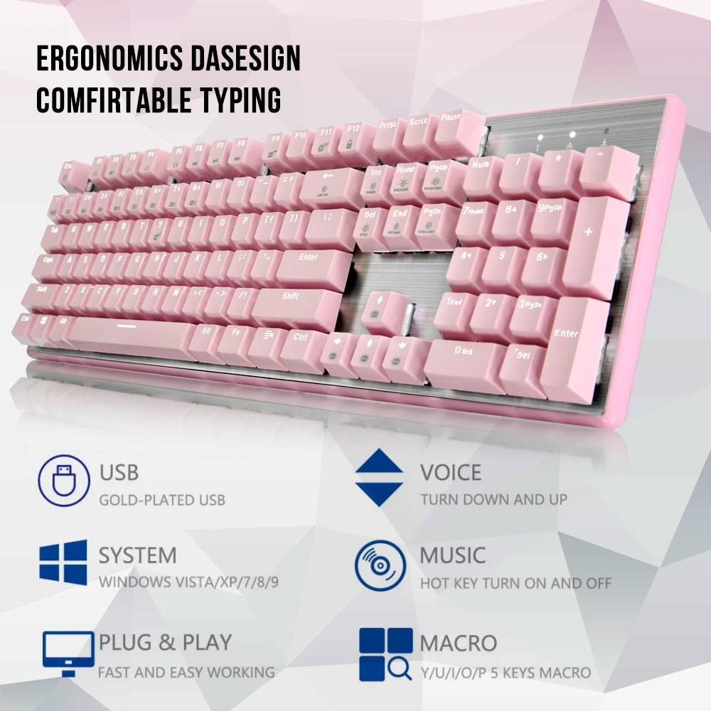 HEXGEARS GK706 104 ключ Механическая игровая клавиатура Kailh MX Переключатель USB проводной