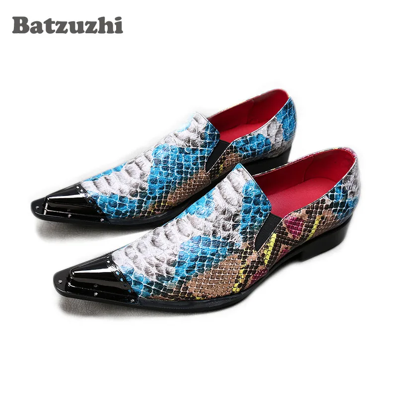 Batzuzhi/официальная Мужская обувь zapatos de hombre кожаные модельные туфли с острым
