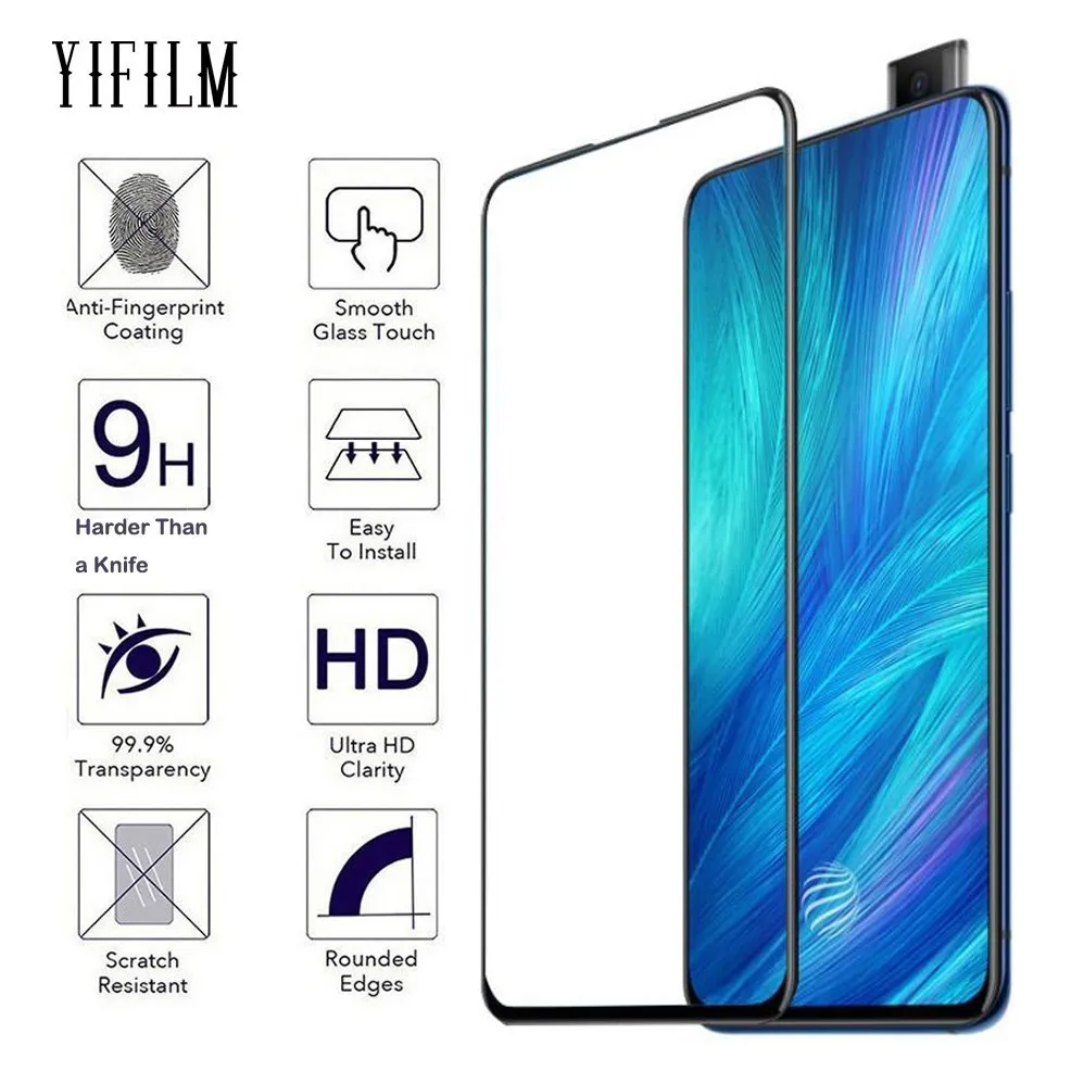 ДЛЯ Vivo X27 Pro Полное покрытие закаленное стекло Защита для экрана 2.5D 9H 0 3 мм V9 Youth V11