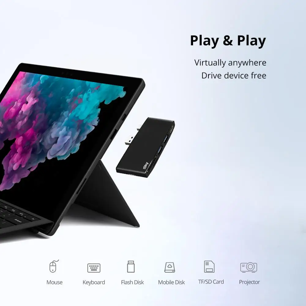 ISky для поверхностного usb хаб Microsoft Surface Pro3 USB Mini DP HDMI 3 0 SD TF Внешние порты Expansion Pro