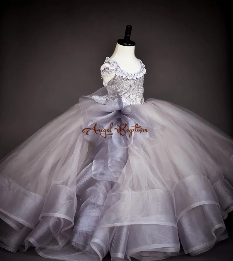 Роскошное серебристо-серое бальное платье принцессы Платья с цветочным узором