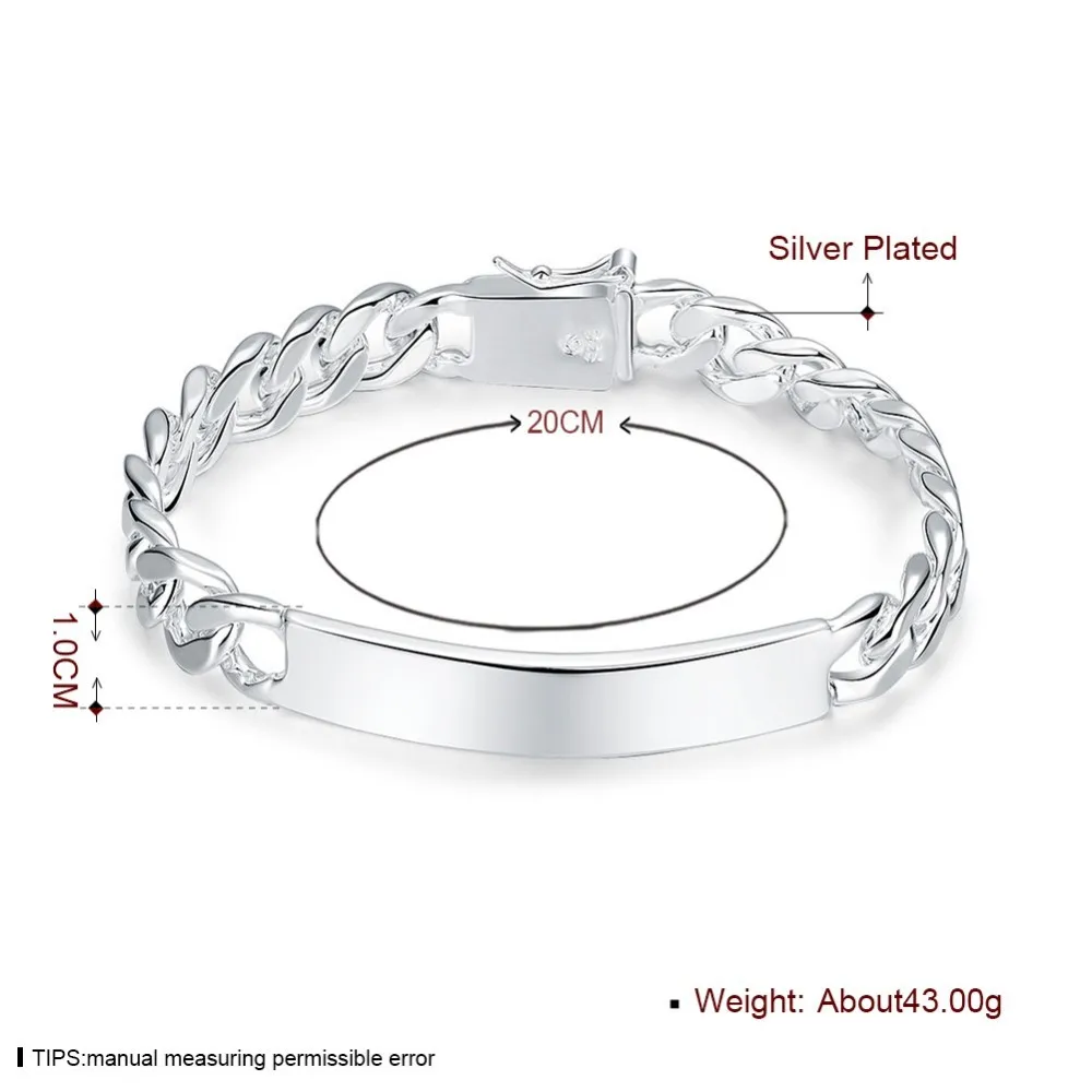 10mm chain bracelets for men wholesale M925 stamped -bangle fashion - jewelry H181 | Украшения и аксессуары