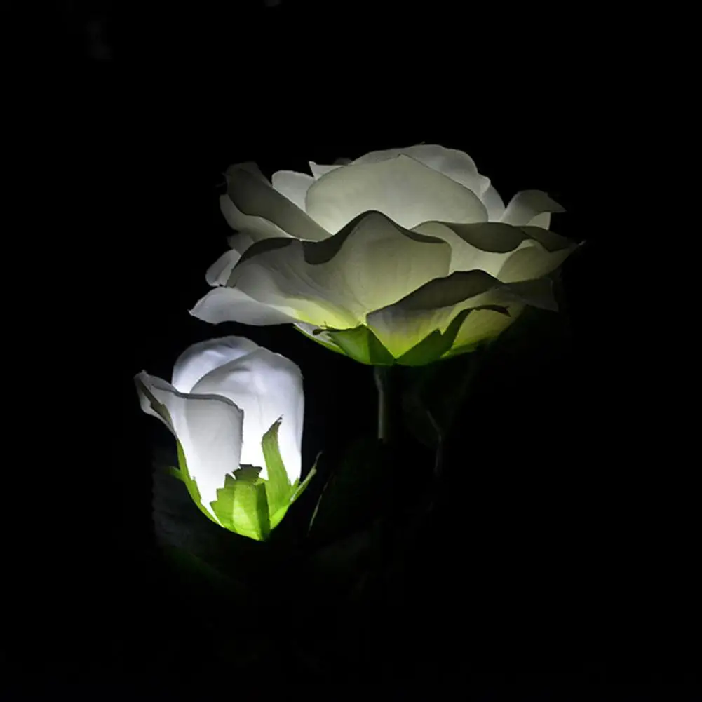 LumiParty 2LED Waterproof Solar-powered Rose Lawn Lamp Outdoor Landscape Light Yard Garden Decoration (2 Head per Lamp) | Лампы и