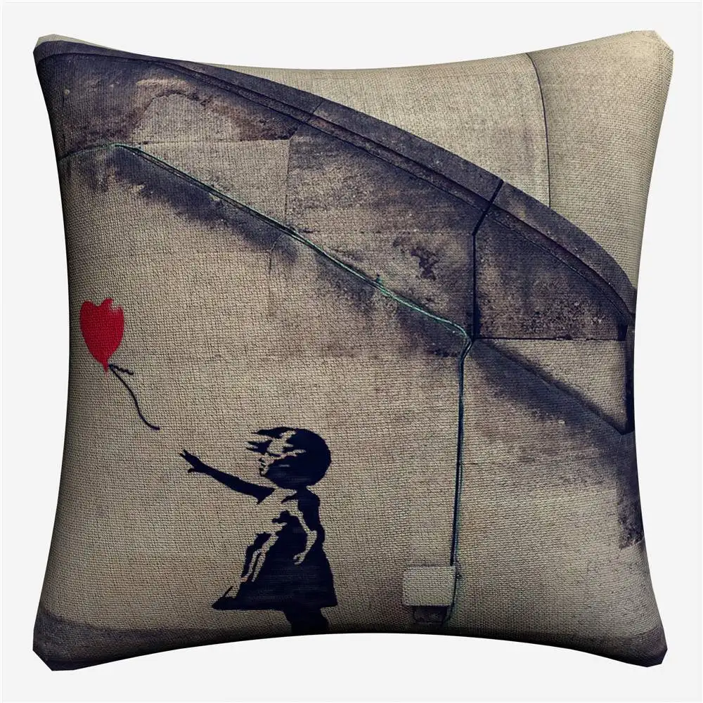 Banksy Keep It Real Art декоративная хлопковая льняная наволочка 45x45 см для дивана кресла декоративные домашние наволочки Almofada - Цвет: 1