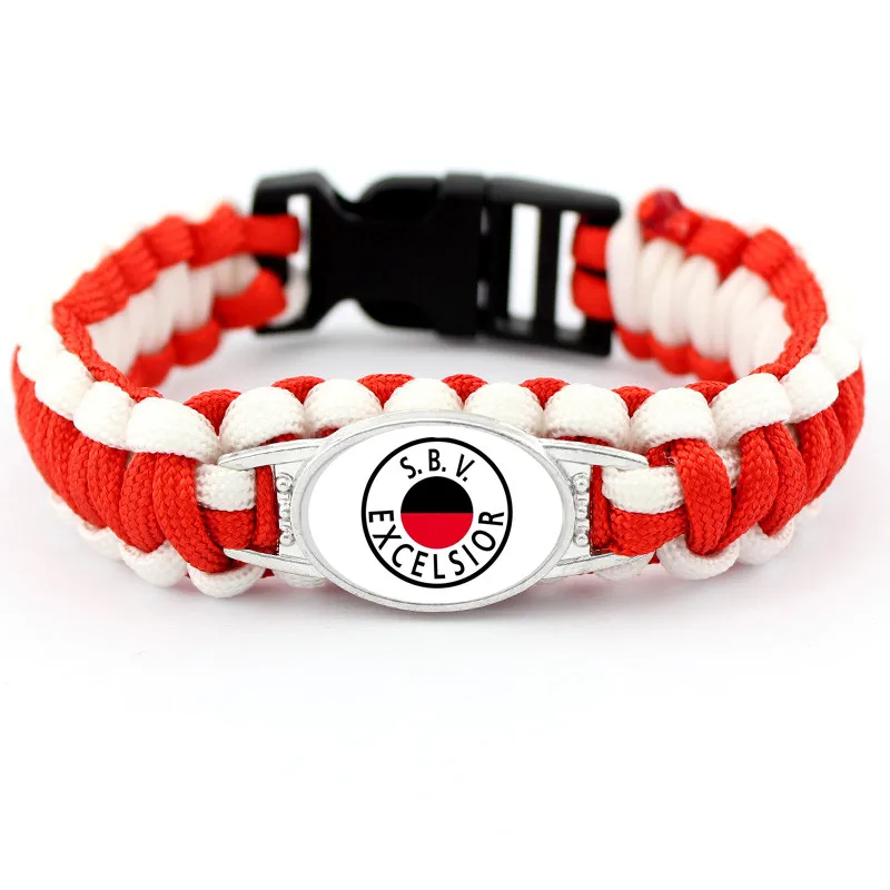 Прямая поставка! Голландский Эредивизи Футбол Спортивные команды Ajax Feyenoord Шарм Паракорд, браслет выживания и браслеты для мужчин и женщин