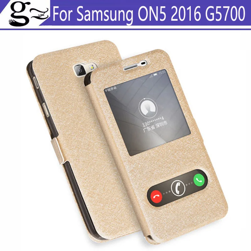 Чехол для Samsung Galaxy On5 2016 G5700 G 5700 чехол с откидной крышкой и окошком On52016 защитный