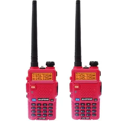 2pcs BAOFENG UV 5R Red Color Dual Band Two-way Radio Free Earpiece Baofeng UV-5R 5W walkie talkie portable ham radio for car