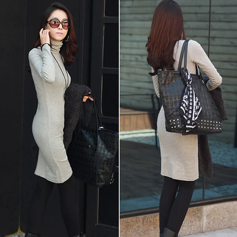 Специальное предложение дамы сексуальное платье зимнее с длинными рукавами