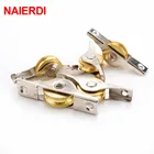 2 шт., Медные Ролики для раздвижных дверей шкафов