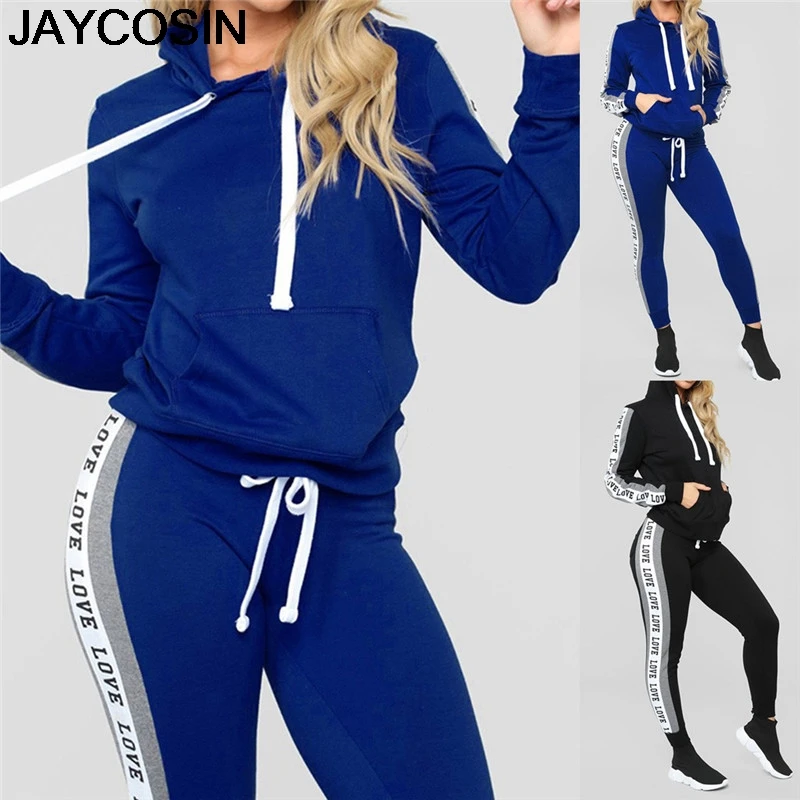 JAYCOSIN спортивный костюм для женщин модные женские повседневные спортивные топы с