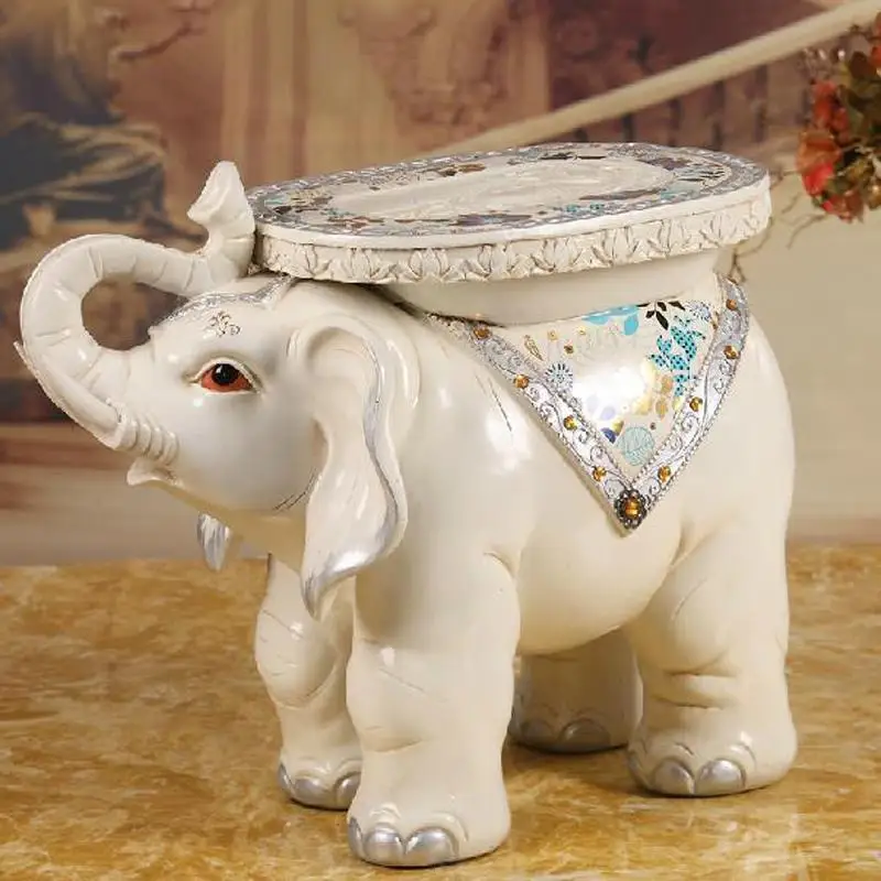 Горячая Белый слон форма Османской диван стул подножка под старину мебель для