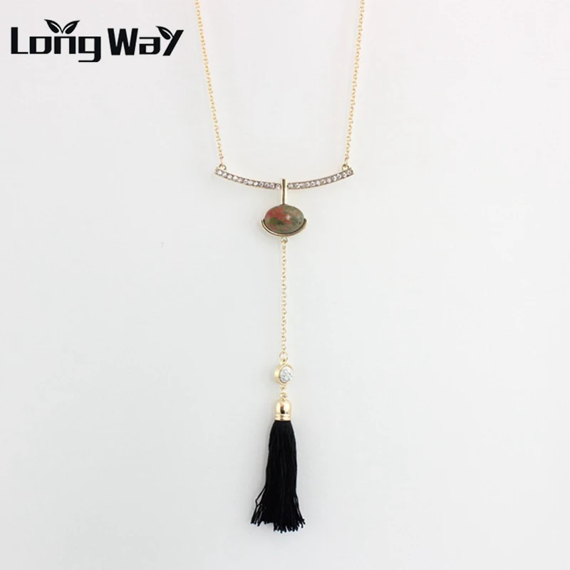 LongWay новые ювелирные изделия подарки черный кисточкой Воротник ожерелья и
