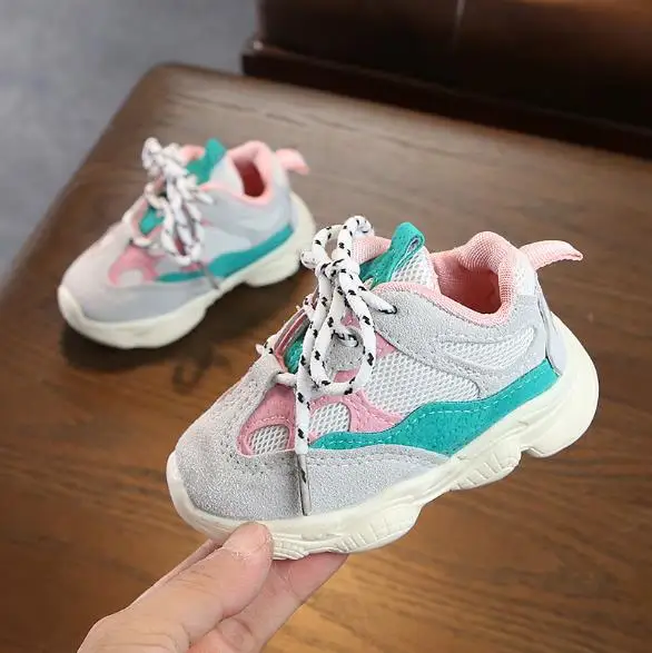 2019 Весна для маленьких девочек носки мальчиков Детские кроссовки в повседневном