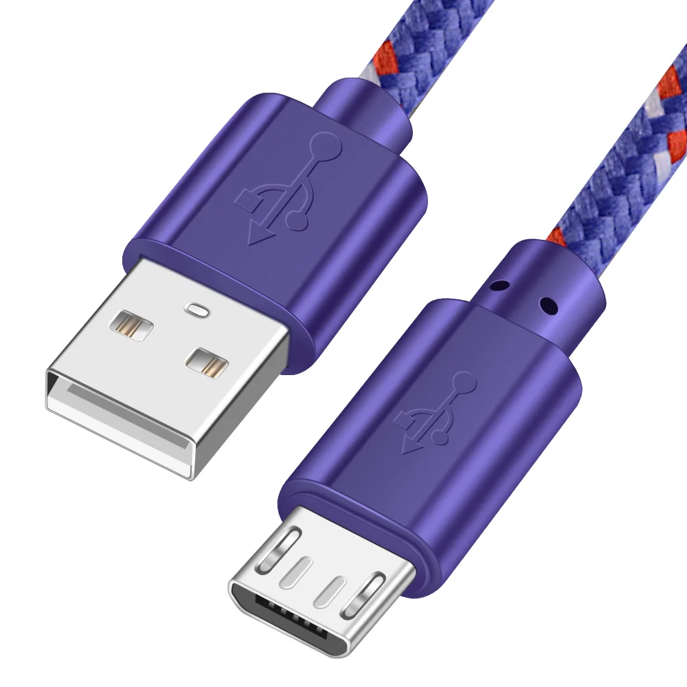 Микро USB кабель 1 м 2 3 нейлон Быстрая зарядка и синхронизация данных зарядное