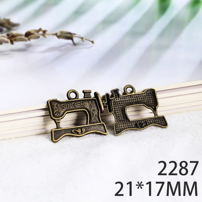 21*17mm 20pcs Sewing Machine Alloy Pendant For Diy Jewelry Making 2 Colors Antique Silver Bronze No.2287 | Украшения и аксессуары