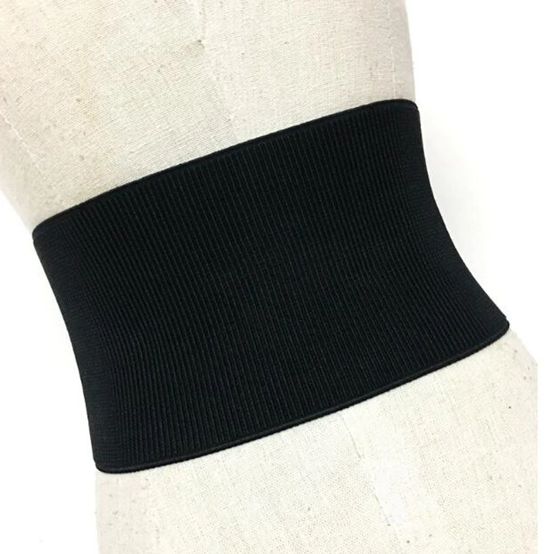 

New Women Punk ultra wide belt Elastic slim corset body shaper black faux leather metal retro Punk Rivet Waist belt Cummerbund