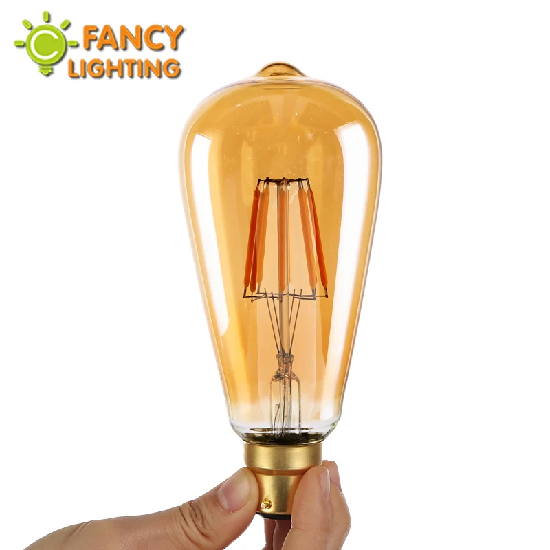 Светодиодная лампа Эдисона ST64 Золотая с регулируемой яркостью E27 110 В